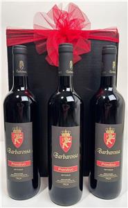 Primitivo in Geschenkkarton:
3 Fl. 75cl Primitivo Barbarossa,
in schönem Geschenkkarton verpackt